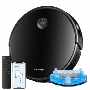 LIECTROUX C7 Robot Süpürge ve Islak Mop Kombinasyonu, Akıllı Haritalama, WiFi Uygulaması ve Uzaktan Kumanda, 6000Pa Emiş Gücü, Fırçasız Motor, Alexa ve Google Asistan ile Uyumlu, Evcil Hayvan Tüyü, Halı ve Sert Zeminler İçin İdeal